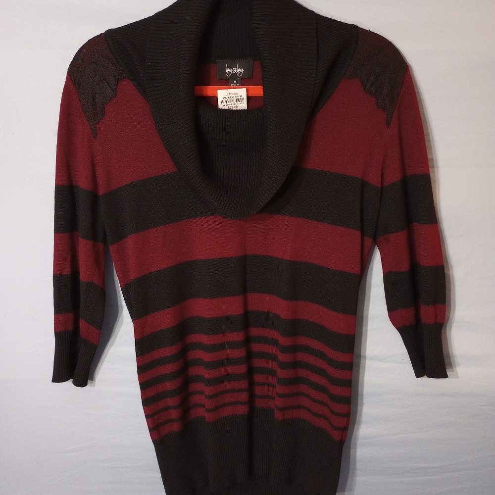 BY&BY Stripped Cowl Sweater
